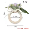 Porta-Guardanapo Fresco Estilo Floresta com Laço, Botões de Flores Artificiais e Flores, Suporte de Guardanapo de Madeira para Decoração de Mesa de Casamento