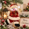 Accesorios para árbol de Navidad, muñecos navideños, anciano bailando, muñeco de nieve, ciervo, oso, muñeco de tela, pequeño colgante, regalo
