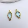 Colgante Doble de Cobre Chapado en Oro Conserva Color con Colgante Ovalado de Circonita Accesorios para Pendientes Collar Pulsera Pasador de Pelo Materiales para Accesorios del Cabello