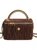 Bolso tipo caja de bola dorada pequeña con cadena plisada estilo Chanel modelo nuevo 2026 bolso de hombro para maquillaje bordado bolso cruzado