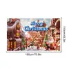 Suprimentos de Decoração de Cenário de Natal Novo Transfronteiriço, Decorações de Festa de Natal, Faixas de Jardim para Feriados, Tecido de Cortina de Porta