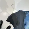 Camiseta Básica Versátil de Manga Corta Ajustada para Mujer, Cuello Redondo Elástico, Hombro Normal, Diseño de Caballo Bordado, Top de Verano