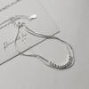 Pulsera de Plata S925 para Mujer Estilo Coreano Moda Simple Dulce Bola Pulsera de Cuentas Ligeras Pulsera de Cadena de Hueso de Serpiente de Doble Capa S3537