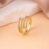 Anillo Europeo y Americano Transfronterizo de Diamante Completo para Mujer, Apertura de Circonita de Gama Alta de Nicho, Anillo Ajustable, No se Desvanece, Venta al por Mayor Versátil