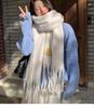 Bufanda de punto con diseño de cachorro para mujer, de alta gama, gruesa y cálida, estilo coreano, retro y versátil, para invierno