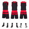 Conjunto de uniforme de baloncesto para hombres y mujeres, camiseta estampada, chaleco, uniforme de equipo de competición deportiva de entrenamiento para niños, camiseta de estudiante universitario al por mayor