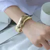 Pulsera Brillante Minimalista con Forma de Ola Más Vendida de Amazon, Accesorio de Pulsera Abierta de Metal para Mujer Estilo Lujo Ligero Europeo y Americano