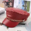 Sombrero Plano de PU Personalizado por el Fabricante, Sombrero de Sol y Protección Solar de Moda y Versátil para Mujer