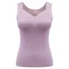 Chaleco térmico de terciopelo con almohadilla en el pecho, prenda de una sola pieza sin costuras, sujetador, ropa interior de seda con calefacción para otoño e invierno, camiseta interior para mujer