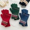 Nuevos Guantes de Lana Tejida Desmontables de Doble Propósito Atmósfera Navideña Retro Otoño e Invierno Pantalla Táctil Cálida Dos Dedos al Aire