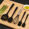 Herramientas para Hornear Espátula de Silicona Resistente a Altas Temperaturas Brocha para Barbacoa Raspador Brocha para Aceite Batidor de Huevos Espátula para Mantequilla Set de Cocina