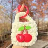 Funda Tejida a Mano de Dibujos Animados para Auriculares Bluetooth, Monedero Tejido, Llavero con Encanto de Fruta Linda, Estilo Femenino