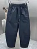 Pantalones casuales versátiles de pierna recta para hombre, talla extra, cintura elástica nueva, cordón, color liso, cómodos, talla extra