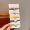 Anillo para el cabello de toalla elástico alto de color caramelo estrella para niños, coleta alta para niñas, sin daño al cabello, tendones de goma, cuerda para el cabello de niña pequeña