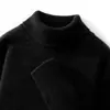 Suéter de lana para hombre transfronterizo con cuello alto, color liso, engrosado, casual de negocios, talla grande, suéter de cachemira tejido