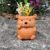 Escultura de Vaso de Flores Sentado Fofo Transfronteiriço com Barriga Grande e Mãos no Chão Vaso de Flores Jardim Externo Gramado Peça Única Atacado