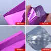 Saco de Embalagem Alimentar de Folha de Alumínio Plano de Bolso Espessado Roxo Revestido de Alumínio Saco Pequeno Selável a Calor para Pó Cosmético Máscara Atacado