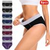 Roupa íntima feminina de algodão puro mais vendida na Europa e América, Forro 100% algodão, Em estoque Pacote com 8, Alta elasticidade, Confortável, Respirável, Estilo esportivo, Cor sólida