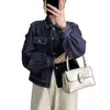 Nueva Cómoda Elegante Versátil Petite Adelgazante Holgada Casual Chaqueta de Mezclilla Azul Otro Elegante Temperamento Algodón