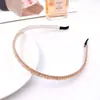 Novo estilo coreano três fileiras cristal frisado faixa de cabelo temperamento simples caverna de cabelo anel de aço borda fina pressão arco de cabelo fada pacote de cabelo