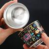 Taza de té de plata xyt, taza maestra de plata esterlina 999, taza de degustación de té individual, taza de té de kung fu, tazón de té, caja de regalo para el hogar de color esmaltado