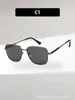 Nuevas gafas de sol cuadradas con marco metálico, logo de letras transfronterizo, estilo de negocios clásico, para conducir, pescar y actividades al aire libre