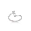 Anillo de plata de ley S925 con 26 letras para mujer, diseño de lujo ligero, anillo de cola, anillo liso de personalidad a la moda, anillo abierto para índice