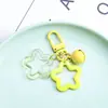 Pingente de chaveiro de pentagrama duplo criativo em estoque com sinos coloridos, acessórios para decoração de bolsa feminina DIY artesanal