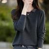 Suéter de Punto con Cuello para Primavera y Otoño para Mujer, Manga Larga, Lana Peinada, Top Interior, Nuevo en 2024, Cuello con Diamantes, Suéter Básico