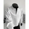 Camiseta Masculina Longa Despojada Tendência 270g, Top Casual Desconstruído de Outono, Camiseta Básica Estilo Americano Pesada com Patchwork G