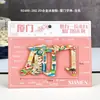 Adesivo de geladeira de Xiamen atrações turísticas característica lembrancinhas adesivo de geladeira de cola de três camadas de madeira adesivo de geladeira com fonte metálica