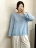 Blusa feminina canelada de gola redonda plus size, suéter fino para o outono de 2026, suéter de tricô casual para mulheres curvilíneas