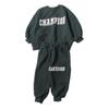 Ropa de Invierno para Niños Estilo Coreano Nuevo Conjunto, Simple y Elegante, Sudadera Casual de Felpa con Letras para Niños y Niñas Conjunto Casual de Dos Piezas 2
