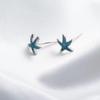 Brincos para Mulheres em Azul Marinho, Estilo Coreano Tendência Estilo Ins Brincos de Estrela do Mar, Acessórios de Orelha Criativos Simples Artísticos