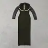 Vestido Transfronteiriço Novo Estilo Europeu e Americano com Strass, Luxuoso Vestido de Noite para Celebridades, Vestido Bodycon de Bandagem