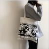 Verano Letras Simples Bolsa de Lona Portátil Cierre Bolso de Hombro Casual Bolsa de Tela Snack Compras Computadora Bolsa para Libros para Mujeres