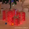 Decoração de Natal Caixa de Presente Saco de Presente Dourado Vermelho Enfeite de Árvore de Natal Caixa de Presente de Ferro Forjado de Natal Comercial