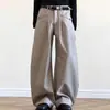 Comércio Exterior Transfronteiriço Estilo Retrô Americano Old Money Calças Plissadas Curvas para Homens e Mulheres, Cor Damasco de Alta Qualidade, Calças Casuais Fluidas Tendência