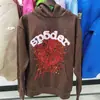 Original éxito de taquilla de ultramar 450G sudadera con capucha de terciopelo para pastel grueso para hombre estampado de espuma araña sudaderas Sp5der