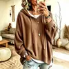 2026 Ropa europea y americana para mujer transfronteriza sitio independiente de Amazon nueva sudadera con capucha de punto de corte holgado con cordón chaqueta casual