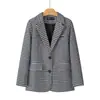 Chaqueta de traje con estampado de rosas rosas para mujer, primavera, otoño, versátil, para ir al trabajo, casual, top, chaqueta de traje adelgazante