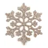 Decoraciones Navideñas 10cm Copos de Nieve, Copos de Nieve con Polvo de Plástico, Colgantes de Copo de Nieve Huecos para Decoración de Árbol de Navidad