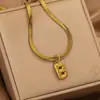 Collar con Colgante de Letra Inglesa Nuevo Transfronterizo Joyería de Acero Inoxidable Accesorios 18K Lujo Accesible Nicho Mujeres y Hombres Verano