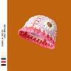 Estilo Hyun-Ya Estilo Japonés Flor Tejida a Mano Lana Estilo Mori Nicho Color Mixto Contraste de Color Cuenca Rysterie Sombrero Moda Retro para Mujer