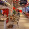 Restaurante Temático Estilo Sudeste Asiático Mesa de Comedor de Madera Maciza Estilo Industrial Tienda de Té con Leche Cafetería Snack Bar Silla Exterior de Acero Inoxidable