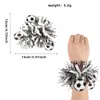 Pulseras de Fútbol del Mundial para Aficionados Animando y Posando para Fotos, Decoraciones de Muñeca Rayadas en Blanco y Negro