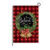 Bandera navideña de lino para jardín transfronteriza de Amazon, con estampado de árbol de Navidad y letras a cuadros, decorativa para patio al aire libre.