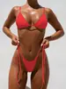 Traje de baño de leopardo talla grande estilo nuevo comercio exterior bikini sexy de dos piezas con tiras traje de baño para mujer fábrica transfronteriza venta al por mayor