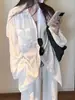 Camisa Casual de Manga Larga con Cuello Polo Estilo Perezoso para Mujer 2026 Nueva de Principios de Primavera Holgada de Longitud Media Chaqueta Superior