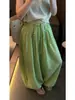 Pantalones de Pijama de Cuadros Verdes Frescos Estilo Coreano con Cordón Pierna Ancha para Mujer Otoño Estilo Perezoso Sueltos Adelgazantes Largos Tallas Grandes Pantalones de Casa